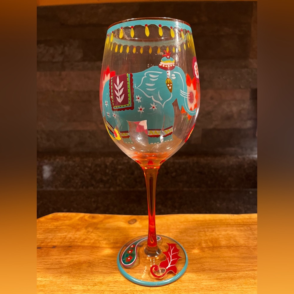 Hand painted wine glass